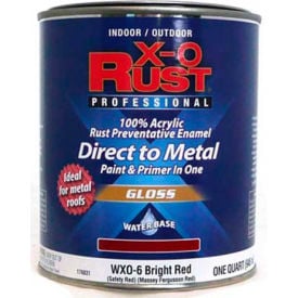 X-O Rust Anti-Rust Enamel Gloss Finish Bright Red Quart - 176831 176831