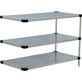 Nexel® 3 Shelf Galvanized Steel Solid Shelving Unit Add On 24