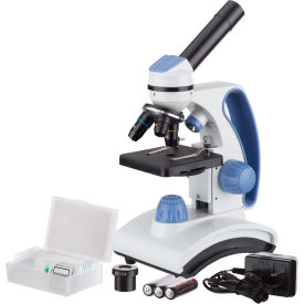 AmScope 40X-1000X Student Microscope with Coarse-Focus 10-pc Slide Set M161C-2L-PB10-V287