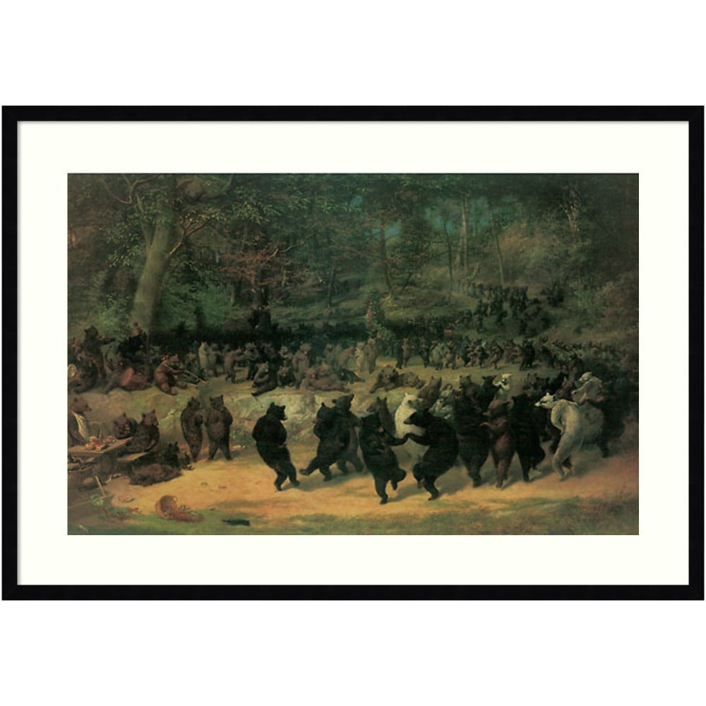 Amanti Art The Bear Dance by William Beard Wood Framed Wall Art Print, 37inW x 26inH, Black MPN:A42705530266