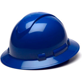 Ridgeline Full Brim Hard Hat 6-Point Ratchet Suspension - Blue - Pkg Qty 12 HP56160