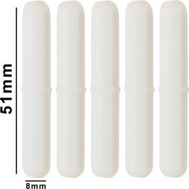 Bel-Art Spinpak Teflon Octagon Magnetic Stirring Bar 51 x 8mm White 5Pk 371570020