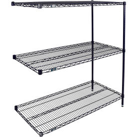 Nexel® 3 Shelf Nexelon® Blue Wire Shelving Unit Add On 36