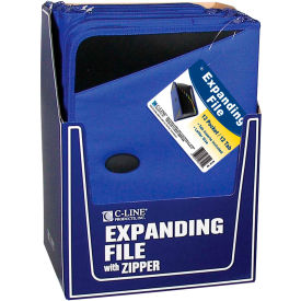 C-Line 48105 Expanding File/Portfolio Zipper 13 Pocket Document File/Tabbed Dividers Blue 48105