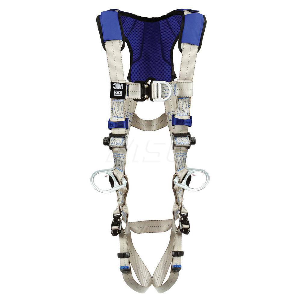 Fall Protection Harnesses: 420 Lb, Vest Style, Size Large, For Climbing & Positioning, Back Front & Hips MPN:7012817503