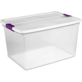 Sterilite Plastic Storage Box with Latched Lid 66 Qt. Cap. 23-5/8