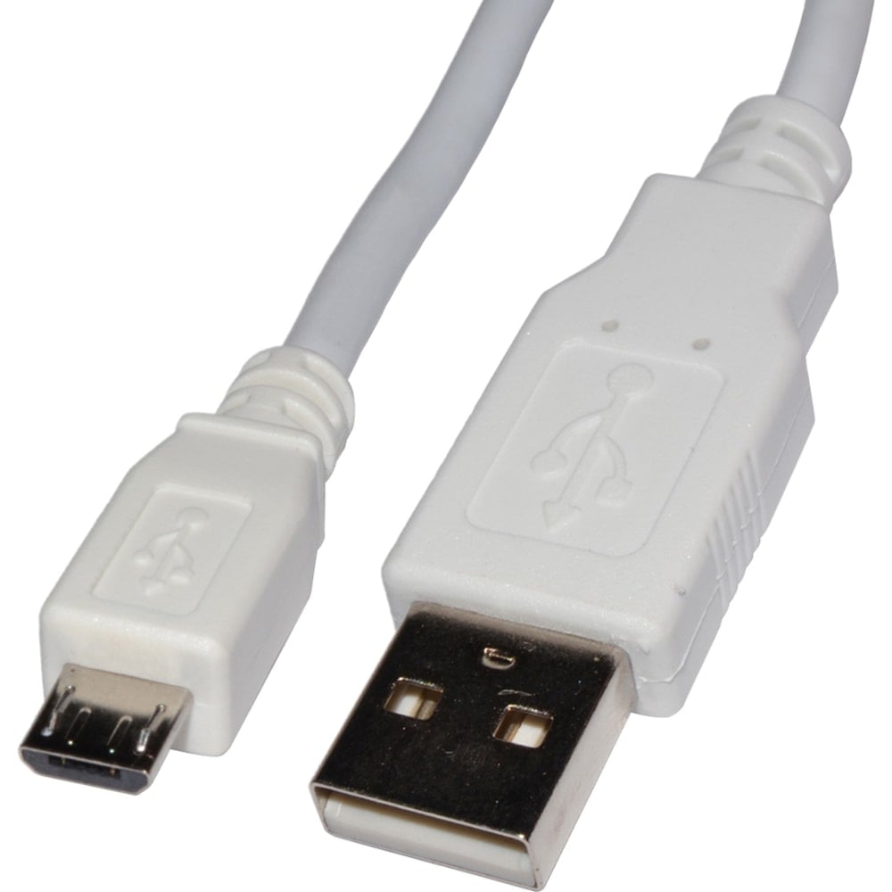 4XEM Micro USB Cable - 3 ft USB Data Transfer Cable for Cellular Phone, Digital Text Reader - First End: 1 x USB 2.0 Type A - Male - Second End: 1 x Micro USB 2.0 Type B - Male - White (Min Order Qty 5) MPN:4XMUSB3WH