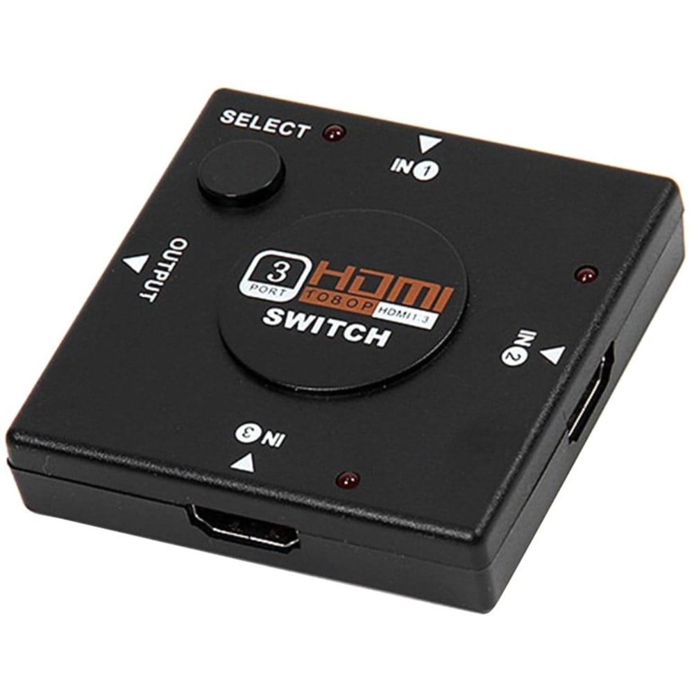 4XEM 3 Port HDMI Switch with full HD support. 3 HDMI devices into 1 HDMI display. - 3 Port HDMI Switch with 1920 x 1080 - Full HD - 3 HDMI in and switch to 1 HDMI out (Min Order Qty 3) MPN:4XHDMISW3X1