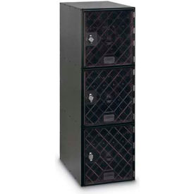 United Visual Products 3-Tier 3 Door Locker w/ Hasp Lock 11-1/2