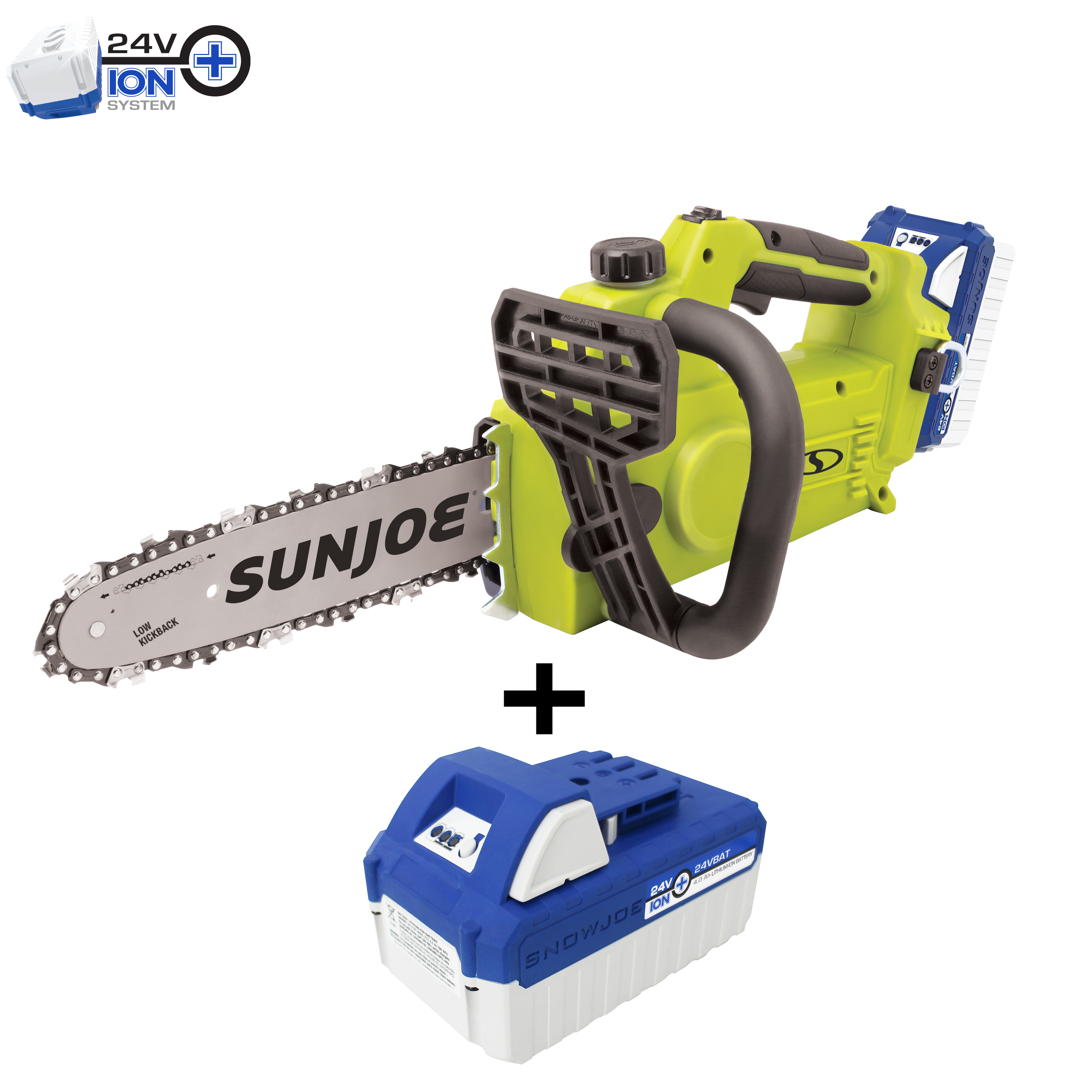 Sun Joe 24V-10CS 24-Volt* IONMAX Cordless Chain Saw Kit | 10-inch | W/ 4.0-Ah Battery + Charger