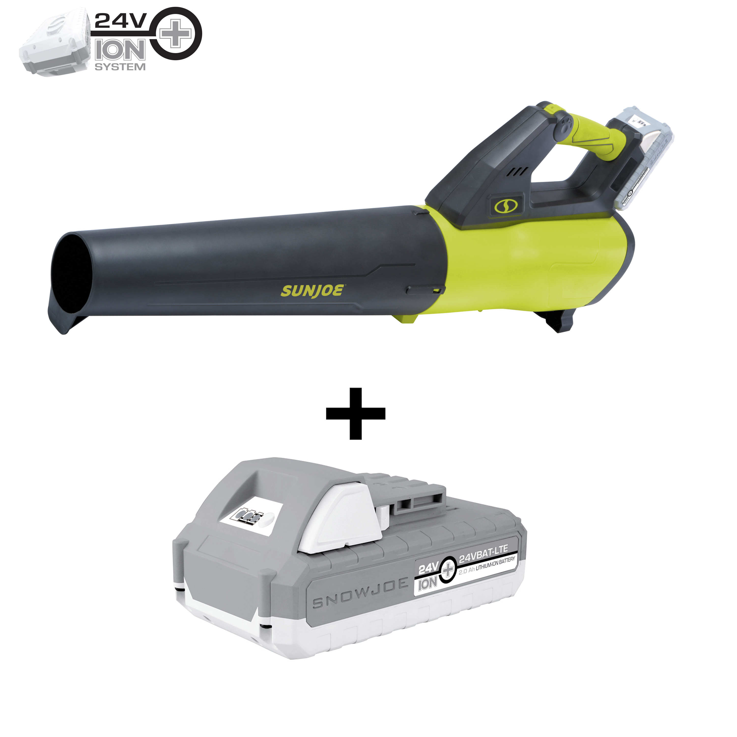 Sun Joe 24V-JB-LTE 24-Volt* IONMAX Cordless Turbine Jet Blower Kit | 350 CFM Max | W/ 2.0-Ah Battery + Charger