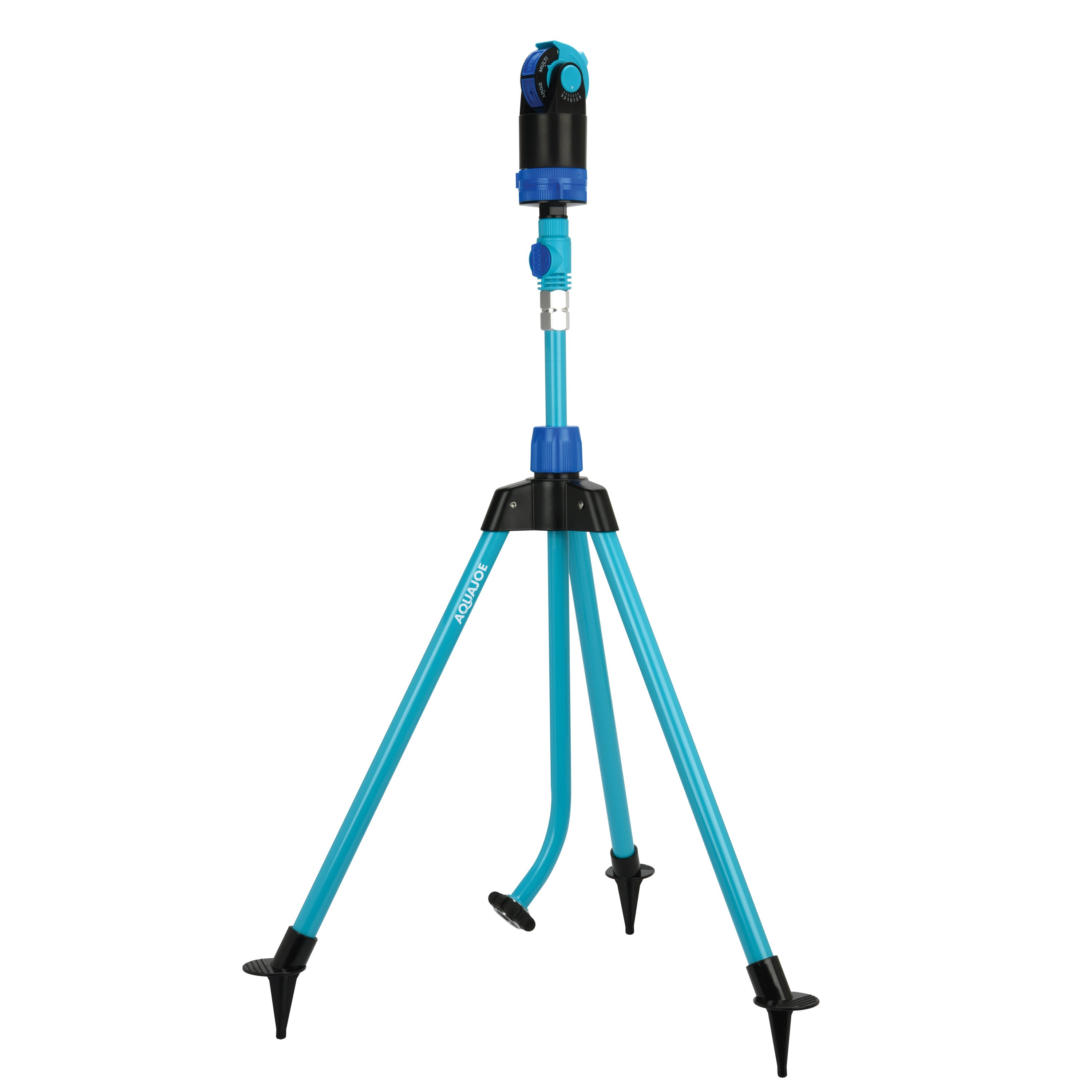 Aqua Joe AJ-6PSTB-MAX HD 360° Telescoping Sprinkler & Mister W/ Metal Tripod Base | 6 Patterns | 4,100 Sq. Ft. Coverage