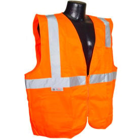 Radians® SV2Z Economy Class 2 Solid Safety Vest W/ Zipper Hi-Vis Orange 3XL - Pkg Qty 12 SV2ZOS3X