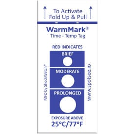 SpotSee™ WarmMark® Time Temperature Indicators 25°C/77°F 100/Box WM 25/77