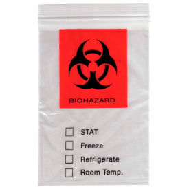 Reclosable Biohazard Specimen Bags 3-Ply 2 mil 6