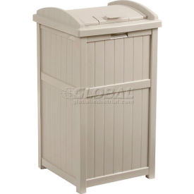 Suncast Plastic Square Trash Can Hideaway 24 Gallon Taupe GH1732