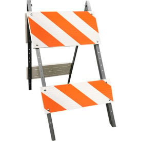 Plasticade Galvanized Steel Leg & Plastic Boards Type 2 Traffic Barricade W/ Directional Arrow 105G-T12FAB8HIP