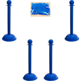 Mr. Chain Heavy Duty Plastic Stanchion Kit With 2