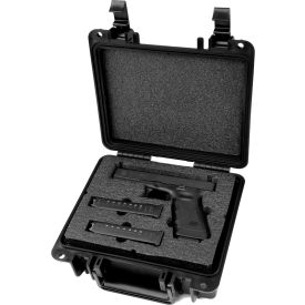 Quick Fire Pistol Case With Glock Inserts & Lock QF300BKLG1 Watertight 10-11/16x9-3/4x4-13/16 Black QF300BKLG1