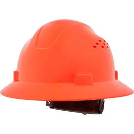 Jackson Safety Advantage Full Brim Hard Hat Vented 4-Pt. Ratchet Suspension Orange 20823