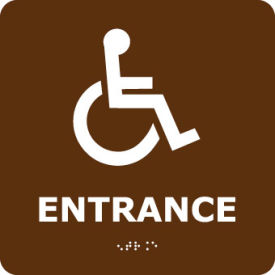 Graphic Braille Sign - Entrance - Brown ADA17WBR