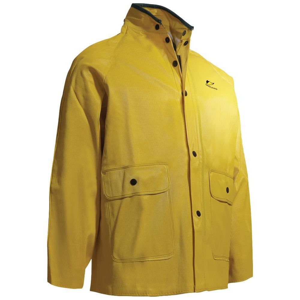 Rain & Chemical Wear, Garment Style: Rain Jacket , Size: 4X-Large , Gender: Unisex , Color: Yellow , Material: Nylon, PVC  MPN:78032-4X