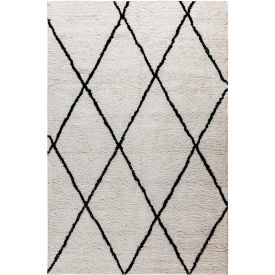 Flash Furniture Shag Style Diamond Trellis Area Rug - 5' x 7' - Ivory KJ-181070-01-57-GGRC-