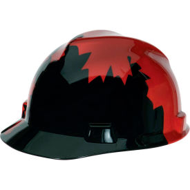 MSA V-Gard® Canadian Freedom Series Slotted Protective Cap Black With Red Maple Leaf 10082233