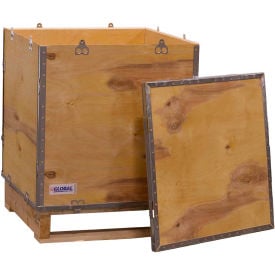 GoVets™ 4 Panel Hinged Shipping Crate w/Lid & Pallet 23-1/4