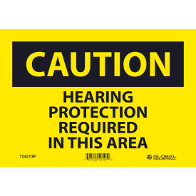 GoVets™ Caution Hearing Protection Required 7x10 Pressure Sensitive Vinyl 213P724