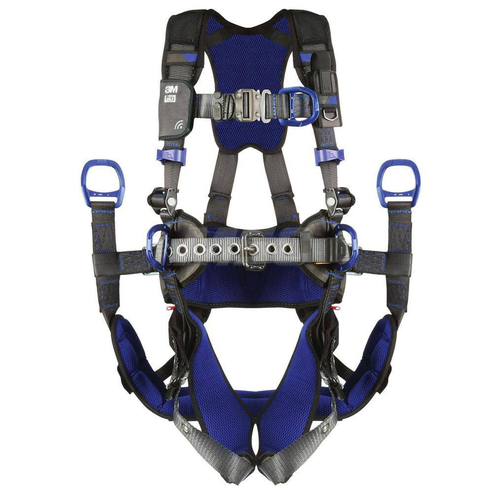 Fall Protection Harnesses: 420 Lb, Tower Climbers Style, Size Large, For Climbing Positioning & Suspension, Back Front & Hips MPN:7012816349