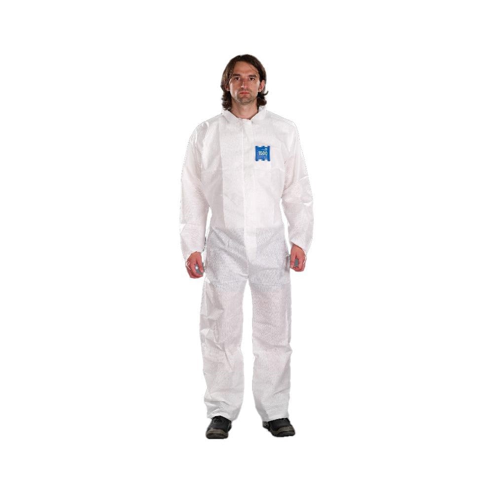 Disposable & Chemical Resistant Coveralls, Garment Style: Coveralls , Size: Medium , Material: SMS , Closure Type: 2-Way Zipper with Storm Flap  MPN:WH15-S92-103-03