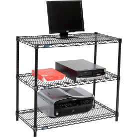 Nexel™ 3-Shelf Black Wire Shelf Printer Stand 36