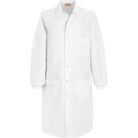 Red Kap® Unisex Specialized Cuffed Lab Coat W/Outside Pocket White Poly/Combed Cotton XL KP70WHRGXL