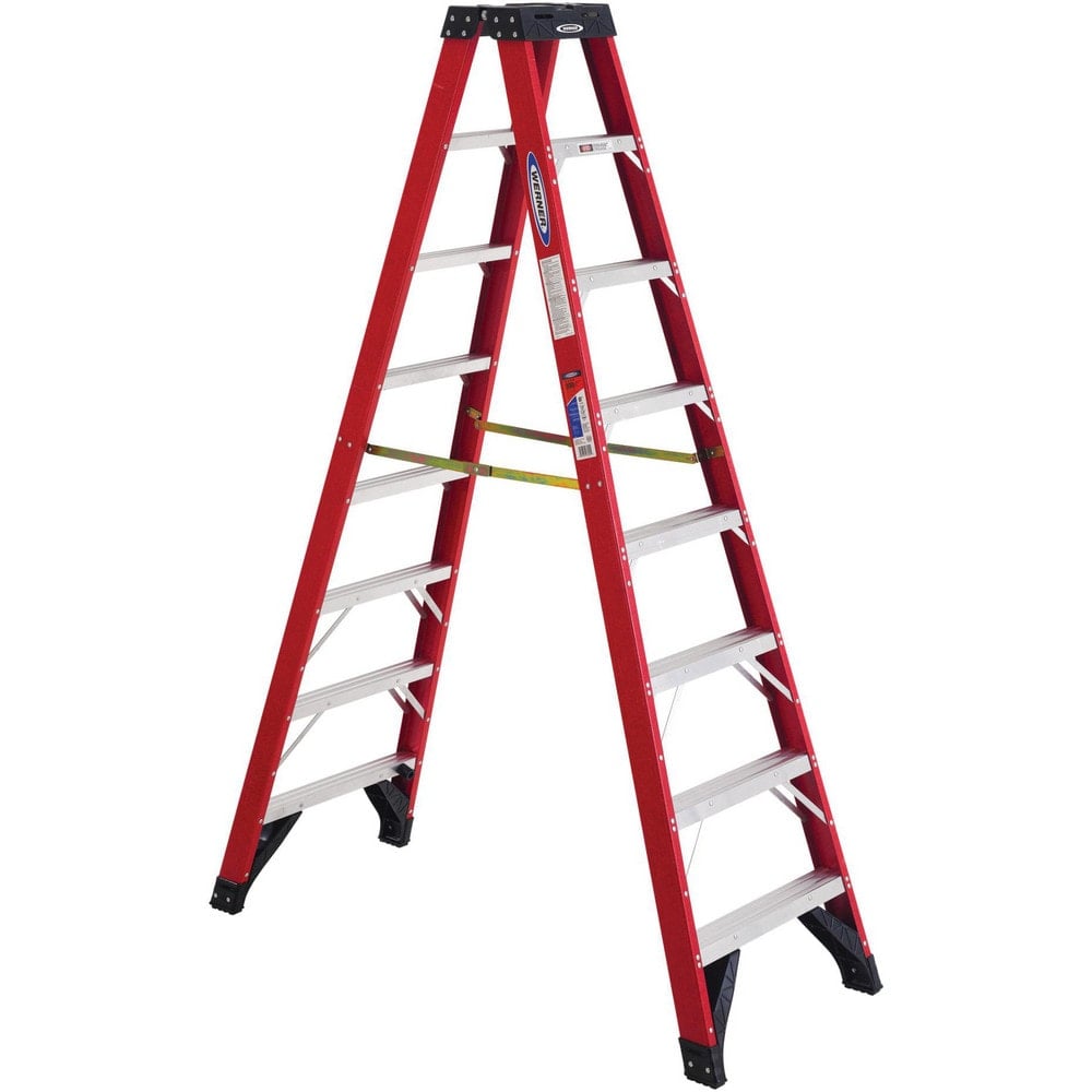 Step Ladders, Height: 8 (Feet), Body Material: Fiberglass , Foldable: Yes , Ladder Rating: Type IA , Color: Orange, Black  MPN:T6308