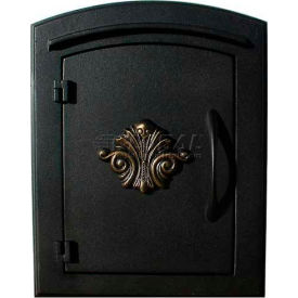 Manchester Locking Security Option with Decorative Scroll Door Manchester Faceplate in Black MAN-S-1401-BL