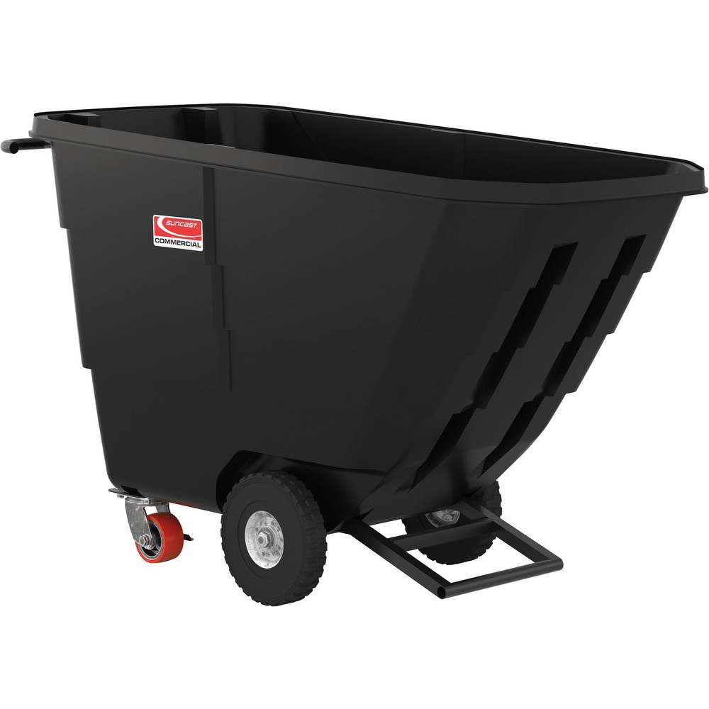 Hoppers & Basket Trucks, Color: Black , Handle Features: Utility Hooks , Wheel Configuration: (2) Rigid & (2) Swivel , Wheel Diameter: 4in, 10in  MPN:RMTTLD504F1D