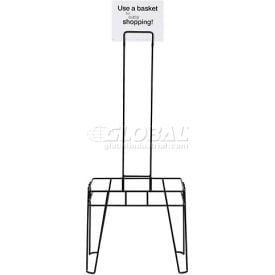 VersaCart ® Hand Basket Stand and Sign for 26 Liter Shopping Basket 206-26-RS-BLK