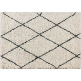 Flash Furniture Shag Style Diamond Trellis Area Rug 5' x 7' Ivory/Gray Polyester KJ-181070-01-57-IV-GR-GGRC-