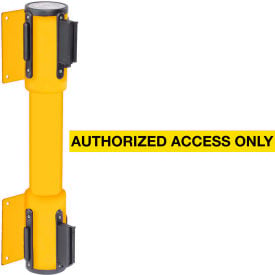 WallPro Twin Wall Mount Retractable Belt Barrier Yellow Case W/7-1/2' Yellow 