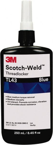 Threadlocker: Blue, Liquid, 250 mL, Bottle MPN:7100039221