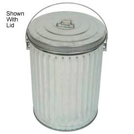 Witt Industries Outdoor Galvanized Steel Corrosion Resistant Trash Can 10 Gallon Silver 10GPC