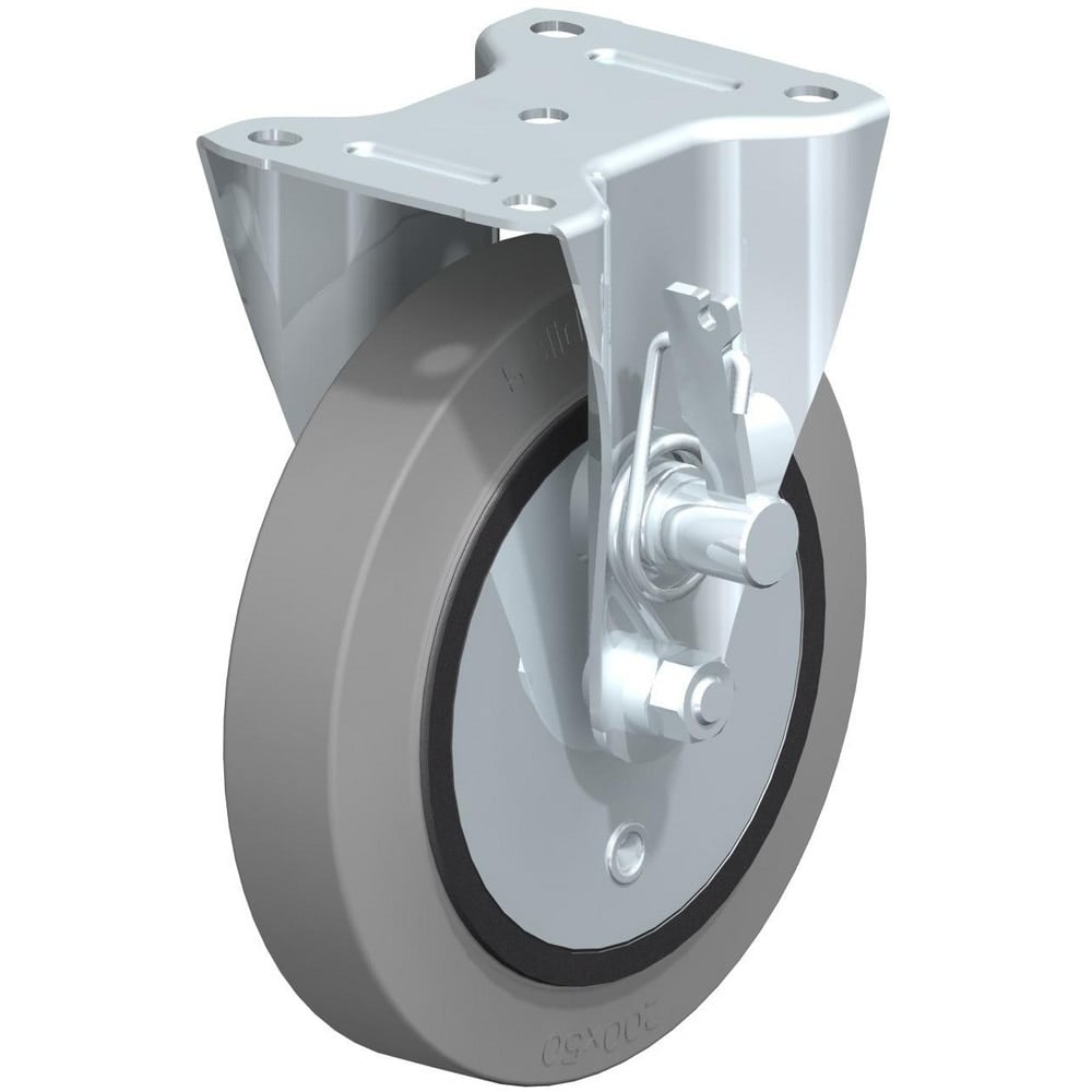 Top Plate Casters, Mount Type: Plate , Number of Wheels: 1.000 , Wheel Diameter (Inch): 8 , Wheel Material: Rubber , Wheel Width (Inch): 2  MPN:931251