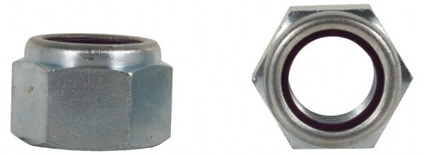 Hex Lock Nut: Insert, Nylon Insert, 7/8-9, Grade 5 Steel, Zinc Trivalent Chromate Finish MPN:T51NE149