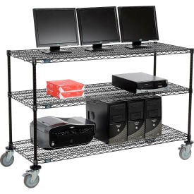 Nexel™ 3-Shelf Mobile Wire Computer LAN Workstation 60