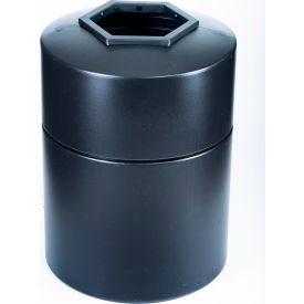 Commercial Zone® PolyTec™ Trash Container w/ Open Top Lid 45 Gal Cap. Black 730101