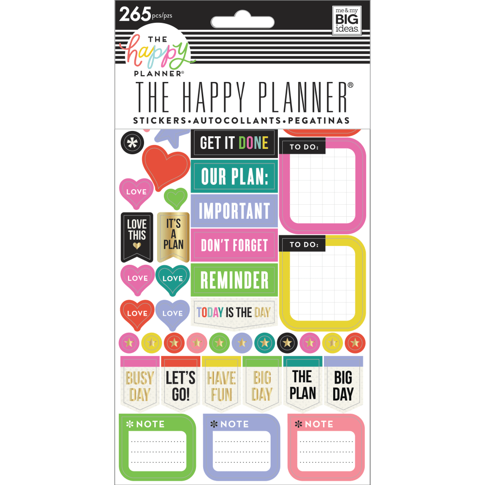 Happy Planner Stickers, 9-1/8in x 4-13/16in, Everyday Reminders, Pack Of 5 Sticker Sheets (Min Order Qty 11) MPN:PPS-66