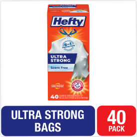 Hefty® Ultra Strong Tall Kitchen and Trash Bags 13 gal 0.9 mil White 40/Box RFPE88338