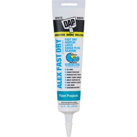 DAP® ALEX FAST DRY® Acrylic Latex Caulk Plus Silicone - 5.5 oz. White - 7079818408 - Pkg Qty 6 7079818408