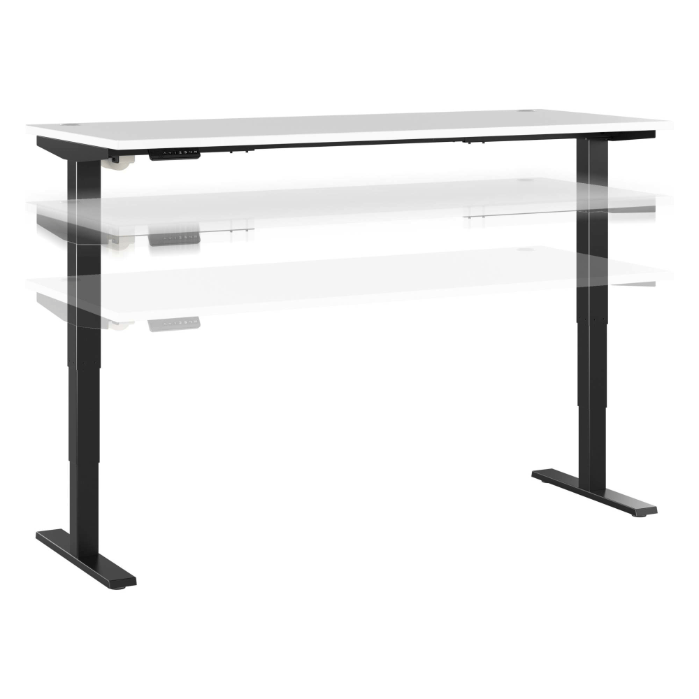 Bush Business Furniture Move 40 Series Electric 72inW x 30inD Electric Height-Adjustable Standing Desk, White/Black, Standard Delivery MPN:M4S7230WHBK